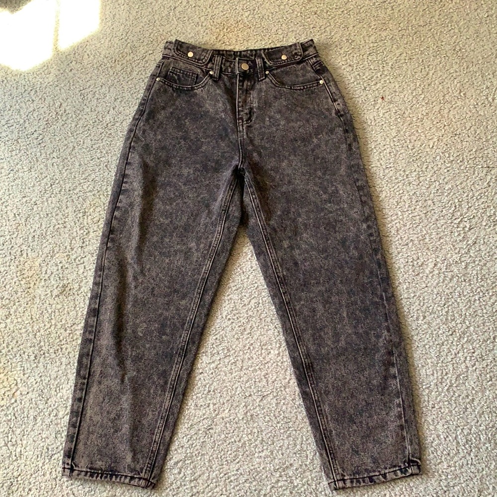 Black Grey Mom Jeans